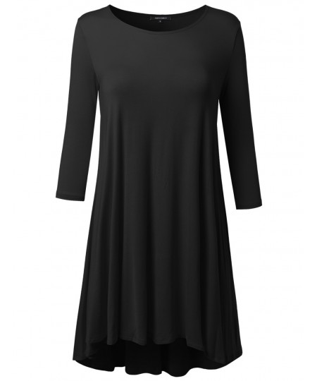 Women's 3/4 Sleeve Loose fit Swing Dress