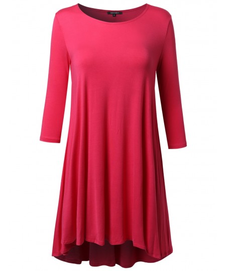 Women's 3/4 Sleeve Loose fit Swing Dress