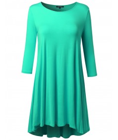 Women's 3/4 Sleeve Loose fit Swing Dress