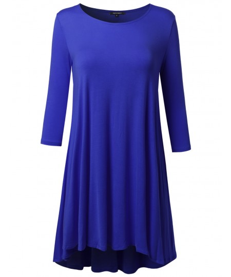 Women's 3/4 Sleeve Loose fit Swing Dress