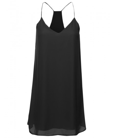 Women's Classic V-Neck Spaghetti Strap Dress