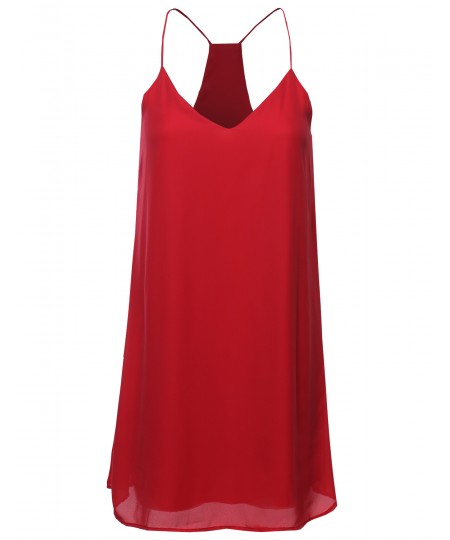 Women's Classic V-Neck Spaghetti Strap Dress