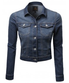 Women's Nice Stone Wash Good Stretchy Trucker Plus Size Denim Jackets