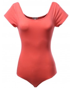 Women's Basic Short Sleeve Scoop Neck Bodysuits