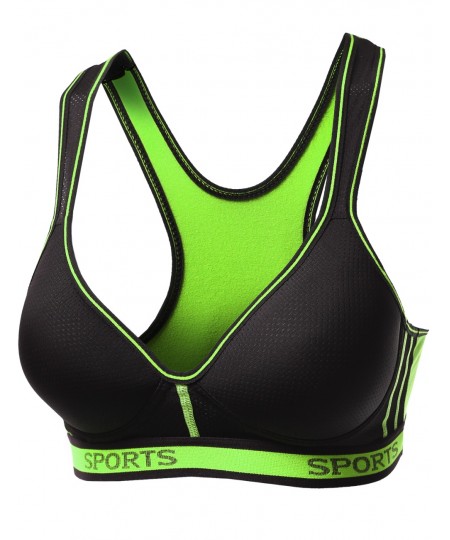 Women's Sporty Wirefree Padded Mesh Strap Sport Bras