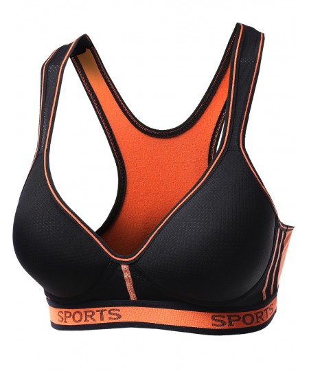 Women's Sporty Wirefree Padded Mesh Strap Sport Bras