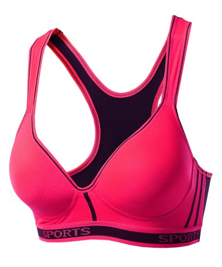 Women's Sporty Wirefree Padded Mesh Strap Sport Bras