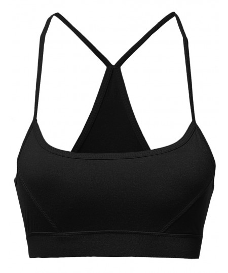 Women's Basic Solid Strap Sporty Sport Bras