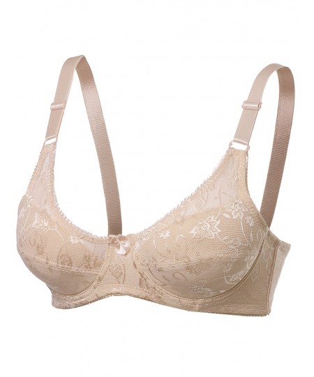 Women's Underwire Non-Padded Soft Lace Nursing Bras