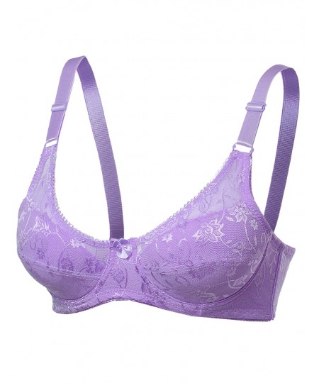 Women's Underwire Non-Padded Soft Lace Nursing Bras