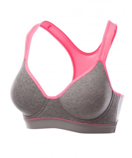 Women's Basic Solid Color Sporty Padded Wirefree Sports Bras