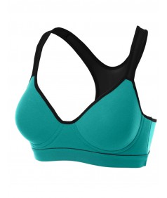 Women's Basic Solid Color Sporty Padded Wirefree Sports Bras