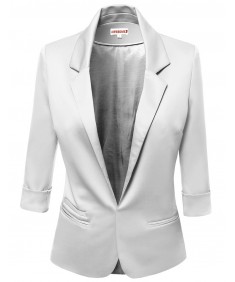 Women's 3/4 Sleeve Lining Open Blazers