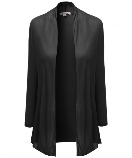 Women's Long Sleeve Pocket Open Drape Cardigans