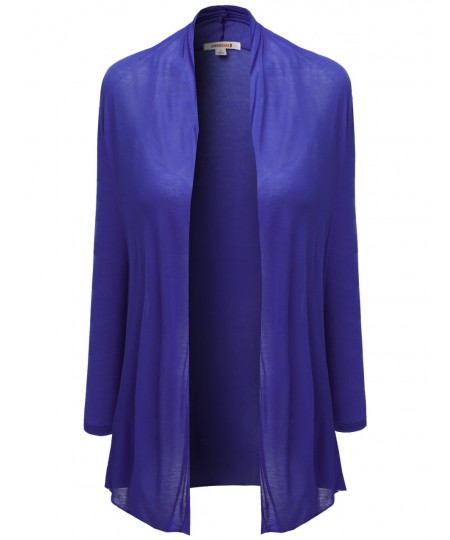 Women's Long Sleeve Pocket Open Drape Cardigans