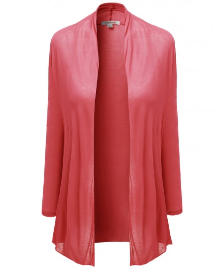 Women's Long Sleeve Pocket Open Drape Cardigans