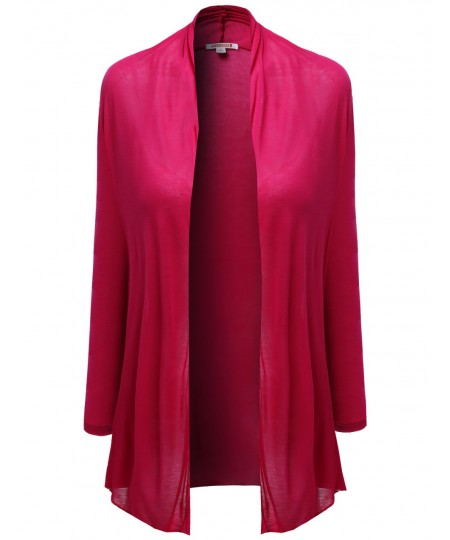 Women's Long Sleeve Pocket Open Drape Cardigans