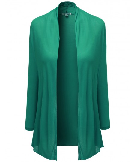 Women's Long Sleeve Pocket Open Drape Cardigans