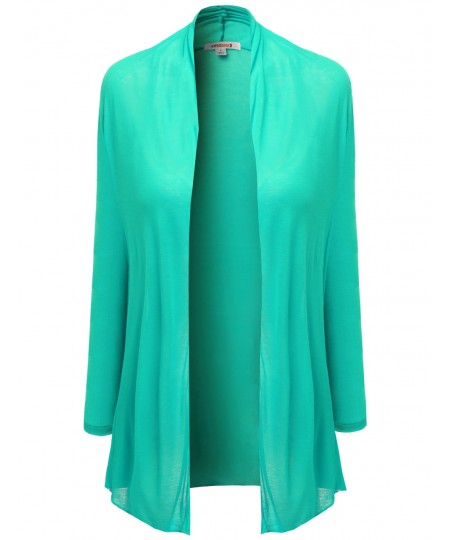 Women's Long Sleeve Pocket Open Drape Cardigans