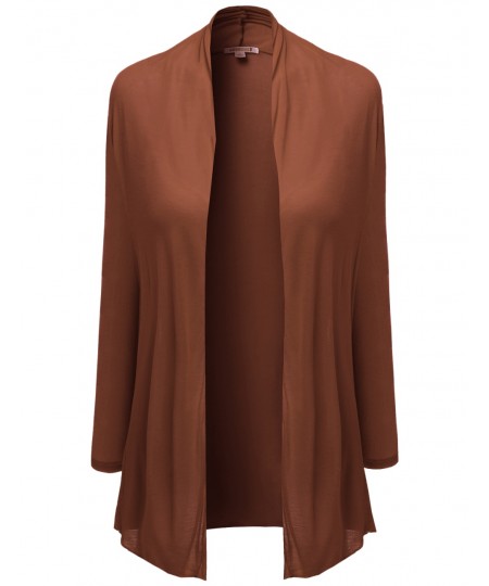 Women's Long Sleeve Pocket Open Drape Cardigans