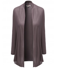 Women's Long Sleeve Pocket Open Drape Cardigans