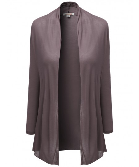 Women's Long Sleeve Pocket Open Drape Cardigans