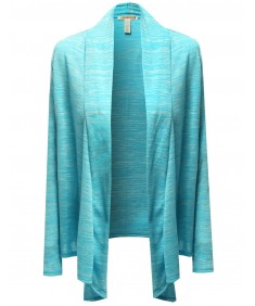 Women's Melange Open Front Sweater Cardigans