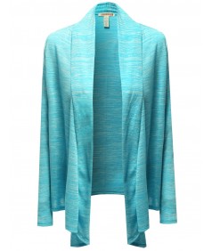 Women's Melange Open Front Sweater Cardigans