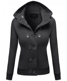 Women's Detachable Hood Using Zipper Casual Funnel Neck Coat