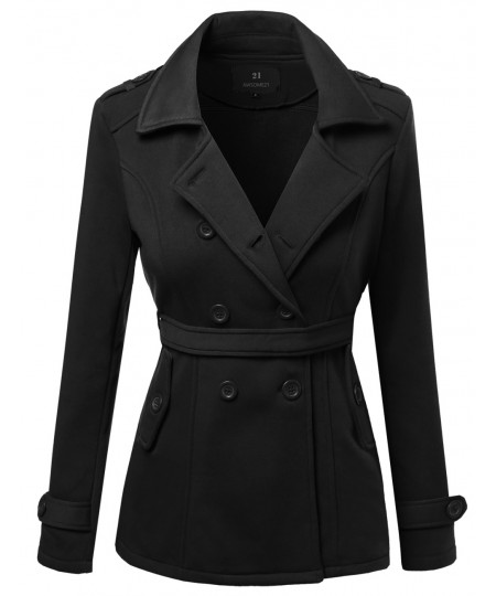 Women's Beautiful Fit Cotton Blend Classic Double Breasted Trench Coat