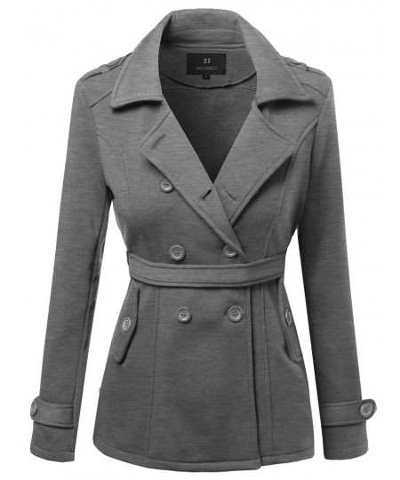 Women's Beautiful Fit Cotton Blend Classic Double Breasted Trench Coat