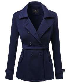 Women's Beautiful Fit Cotton Blend Classic Double Breasted Trench Coat