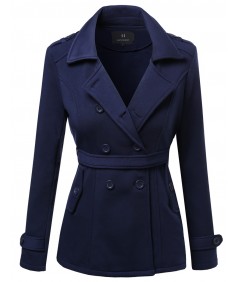 Women's Beautiful Fit Cotton Blend Classic Double Breasted Trench Coat