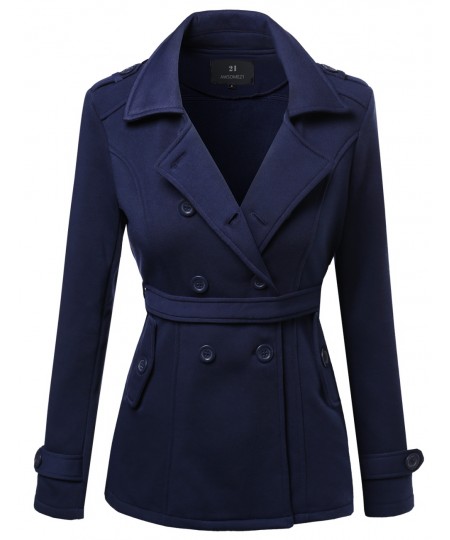 Women's Beautiful Fit Cotton Blend Classic Double Breasted Trench Coat