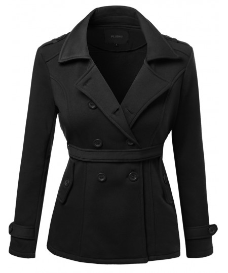 Women's Beautiful Fit Cotton Blend Classic Double Breasted Trench Coat