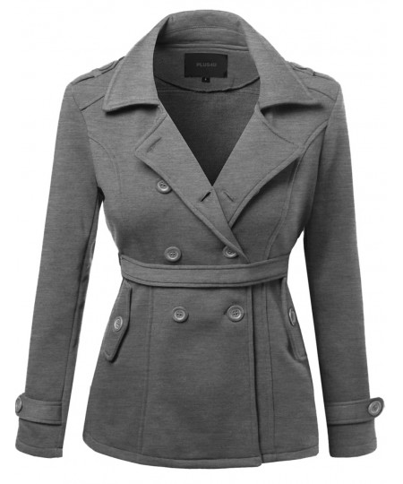 Women's Beautiful Fit Cotton Blend Classic Double Breasted Trench Coat