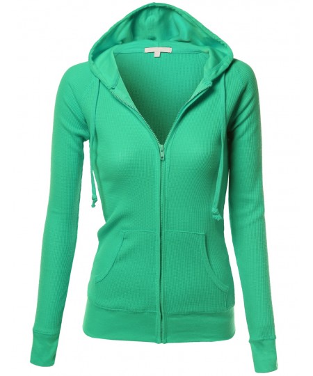 Women's Basic Lightweight Zip Hooded Jackets