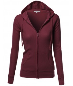 Women's Basic Lightweight Zip Hooded Jackets