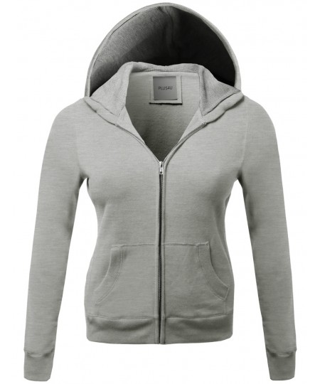 Women's Warm Fleece Zip Up Hoodie Thermal Contrast Plus Size