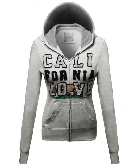 Women's Soft Warm Fleece Zip Up Hoodie Thermal Contrast