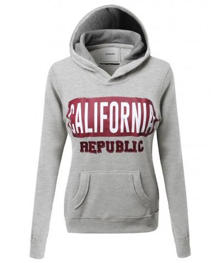 Women's Soft Warm Fleece Hoodie Contrast Pullover