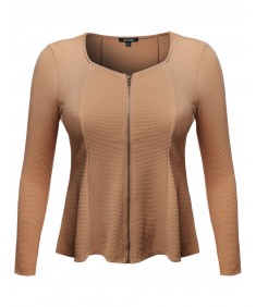 Women's Good Strechy Princessline Scoop Neck Cardigan Jacket