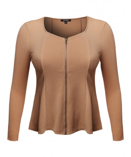 Women's Good Strechy Princessline Scoop Neck Cardigan Jacket