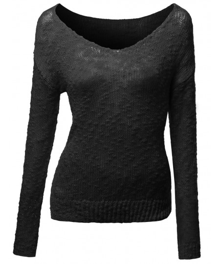 Women's Adorable Oversized Knitted Sweater Loose Outwear Pullover