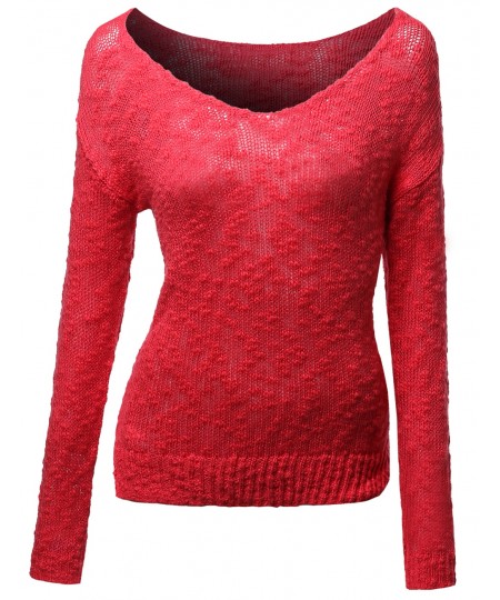 Women's Adorable Oversized Knitted Sweater Loose Outwear Pullover