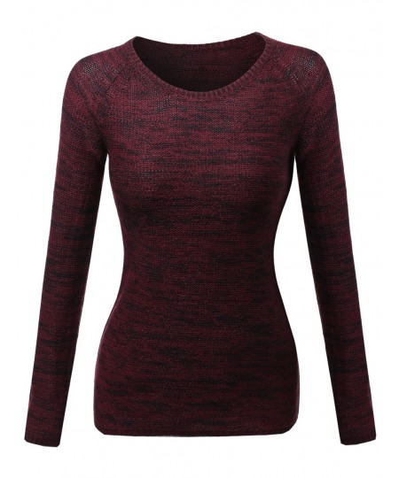 Women's Marled Loose Knit Sweater With Adorable Colors