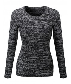 Women's Marled Loose Knit Sweater With Adorable Colors
