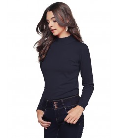 Women's Silky Mock Turtle Neck Long Sleeve Knit Top Sweater