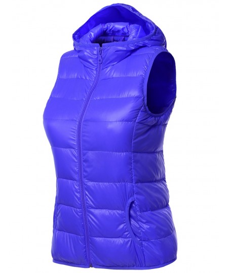 Women's Lightweight Packable Zip Puffy Down Vest