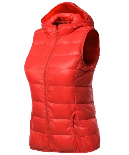 Women's Lightweight Packable Zip Puffy Down Vest